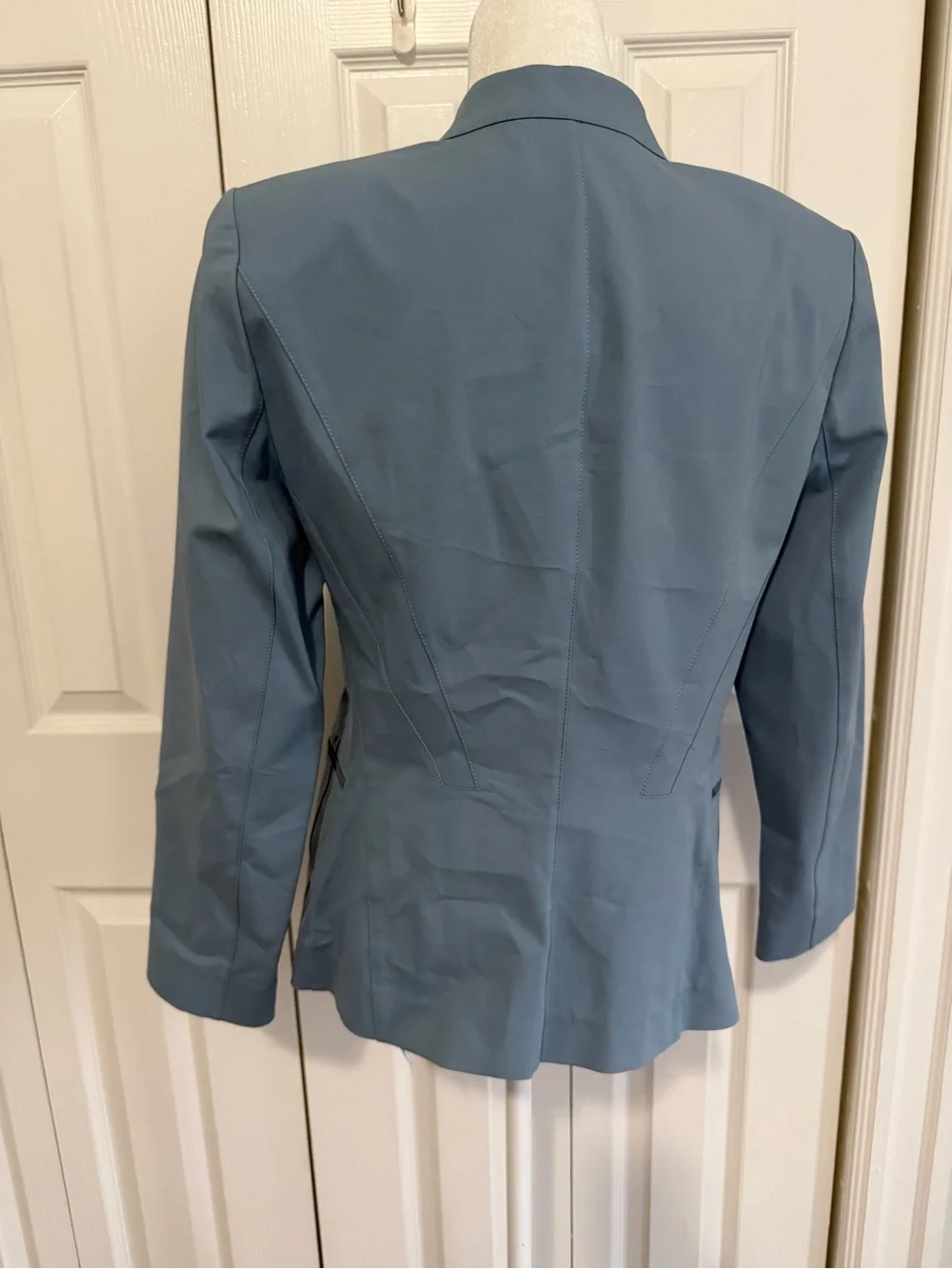 Lafayette 148 Janina Mandarin Collar Blazer Blue Size 6